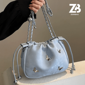 Túi xách nữ ZERBAG đeo chéo da PU đeo chéo dây rút kèm xích