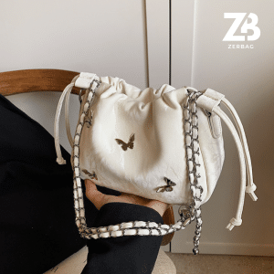 Túi xách nữ ZERBAG đeo chéo da PU đeo chéo dây rút kèm xích