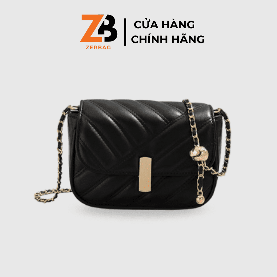 Túi đeo chéo nữ ZERBAG dáng vuông phối dây xích thời trang