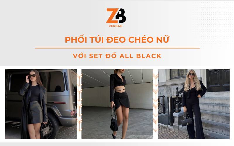 Phối đồ với túi đeo chéo nữ cùng áo khoác da