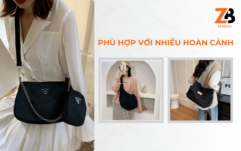 Túi đeo chéo vải dù cao cấp dễ phối đồ phù hợp với nhiều hoàn cảnh