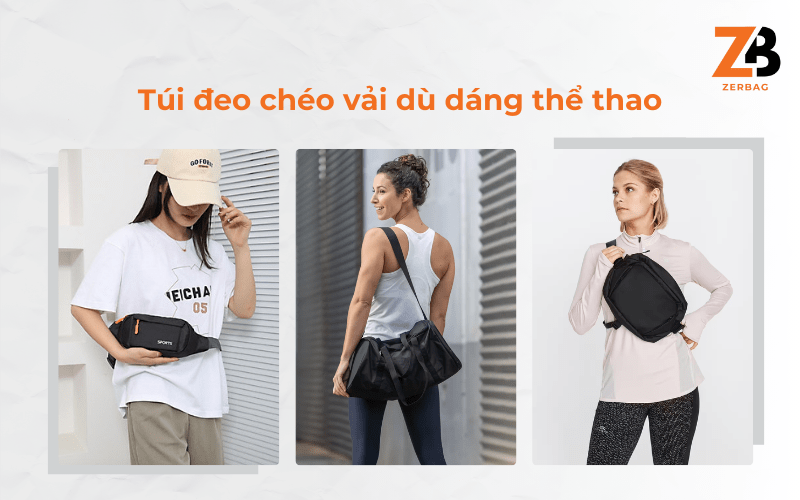 Túi đeo chéo nữ vải dù cao cấp kiểu dáng thể thao
