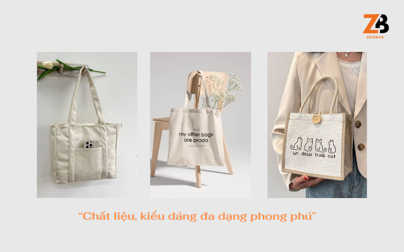 Túi tote là gì - Hình ảnh chất liệu túi minh họa