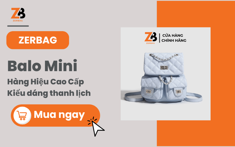 Balo nữ hàng hiệu ZERBAG cao cấp kiểu dáng thanh lịch