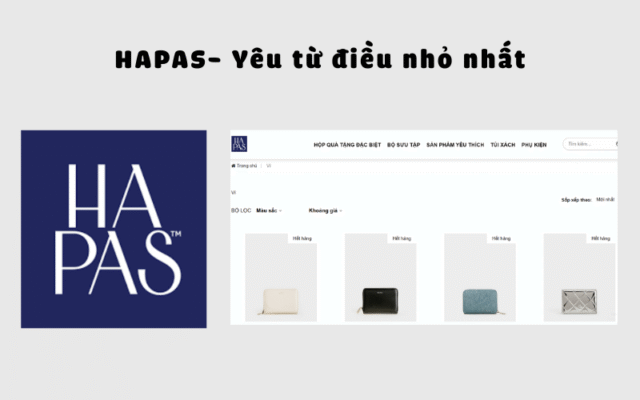 Logo và sản phẩm ví của HAPAS