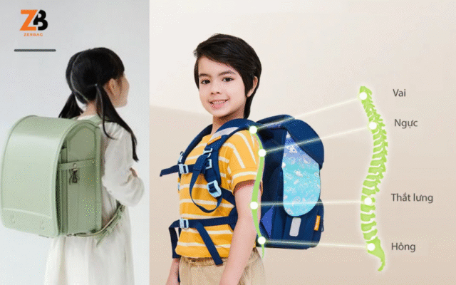 Lợi ích của balo đi học chống gù cho bé