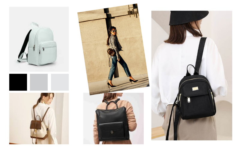 Outfit chụp khi đeo balo da đẹp cho nữ