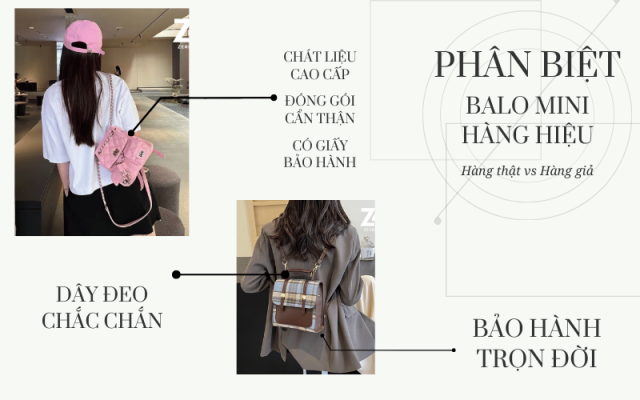 Phân biết balo mini nữ hàng hiệu chuẩn
