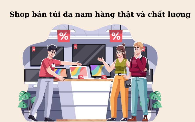 Ảnh shop bán túi da nam hàng thật và chất lượng