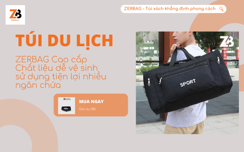 Túi du lịch nam nhỏ gọn nhiều ngăn tiện lợi