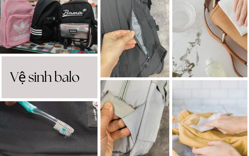 Vệ sinh balo mini cho bé gái