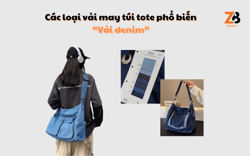Mua vải may túi tote - Hình ảnh minh họa vải denim