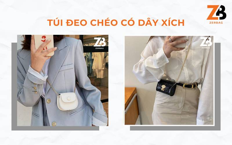 Các mẫu túi đeo chéo nữ nhỏ gọn - Túi đeo chéo có dây xích