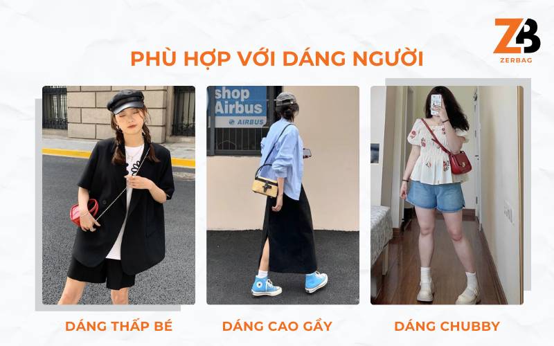 Cách chọn túi đeo chéo nữ nhỏ gọn phù hợp với dáng người
