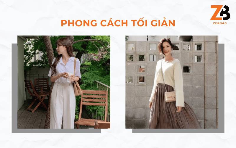 Cách phối đồ theo phong cách tối giản với túi đeo chéo nữ hàng hiệu
