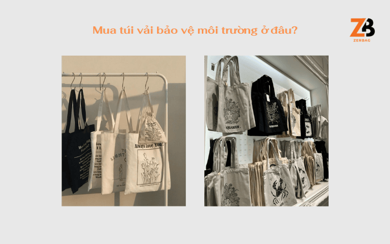 Sử dụng túi vải bảo vệ môi trường -  Hình ảnh minh họa mua túi