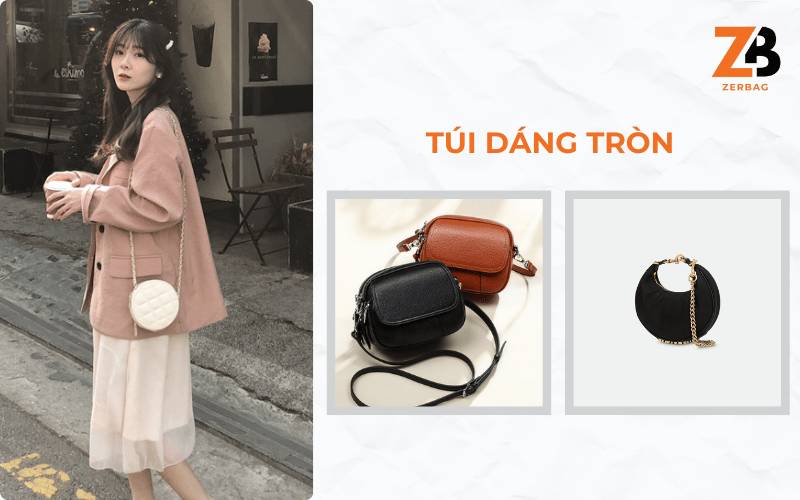 Phân loại túi đeo chéo nữ mini hàng hiệu theo chất kiểu dáng - Túi tròn