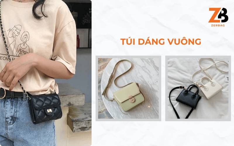 Phân loại túi đeo chéo nữ mini hàng hiệu theo chất kiểu dáng - Túi hộp vuông