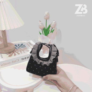 Túi đeo vai mini ZERBAG da PU chấm bi viền cổ dúm nhiều màu đi chơi phong cách Hàn Quốc trẻ trung