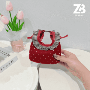 Túi đeo vai mini ZERBAG da PU chấm bi viền cổ dúm nhiều màu đi chơi phong cách Hàn Quốc trẻ trung