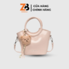 Túi xách nữ ZERBAG kiểu dáng trơn kèm charm gấu xinh xắn kiểu Hàn Quốc
