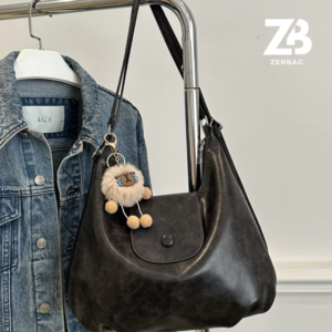 Túi xách nữ ZERBAG đeo chéo phong cách Hàn Quốc kèm charm gấu siêu xinh