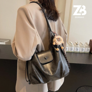 Túi xách nữ ZERBAG đeo chéo phong cách Hàn Quốc kèm charm gấu siêu xinh