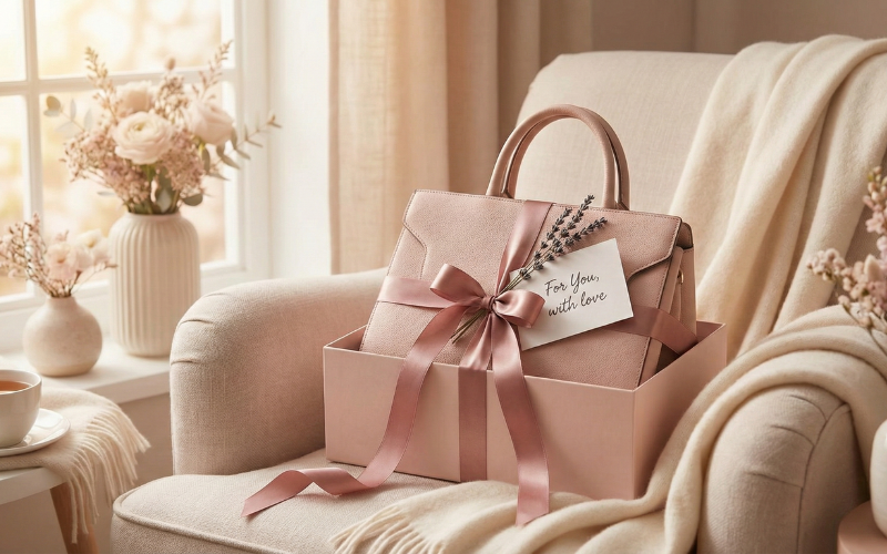 đóng gói túi xách nữ chính hãng làm quà tặng