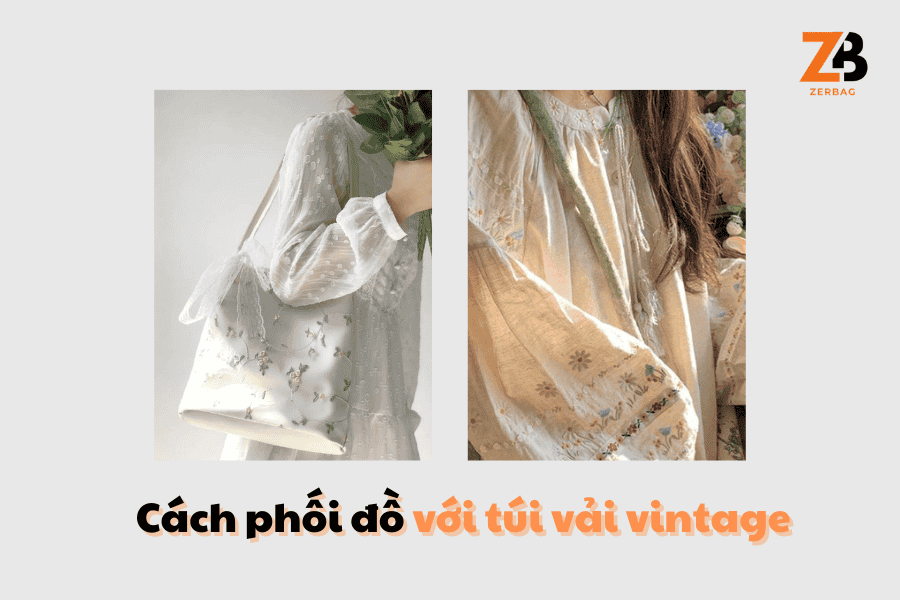 Túi vải vintage - Hình ảnh minh hoạ cách phối đồ với túi vải vintage