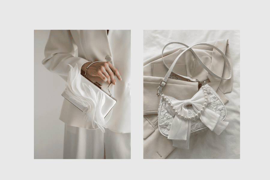 Chọn túi xách đi dự tiệc cưới - Hình ảnh minh hoạ các kiểu túi dự tiệc